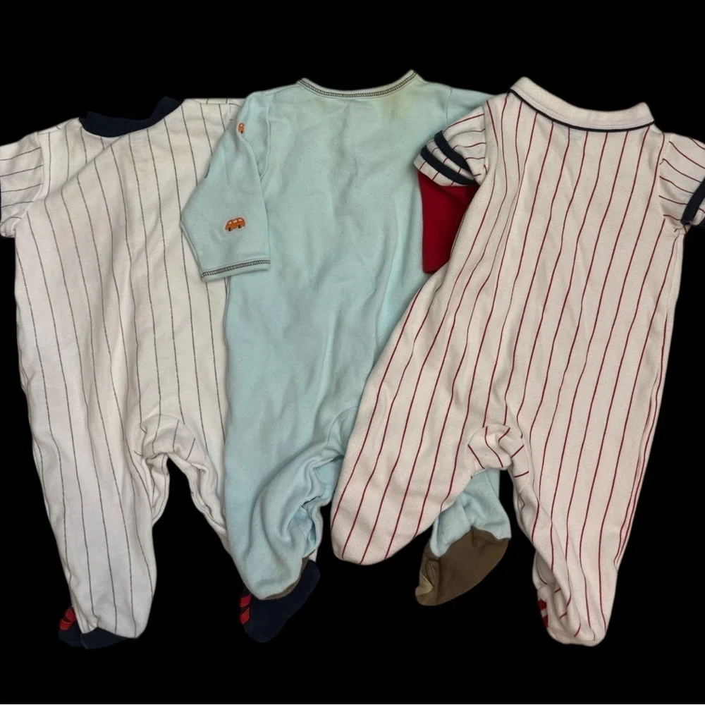 Carter's All Star and Animal Print Footies - Red, Blue, White